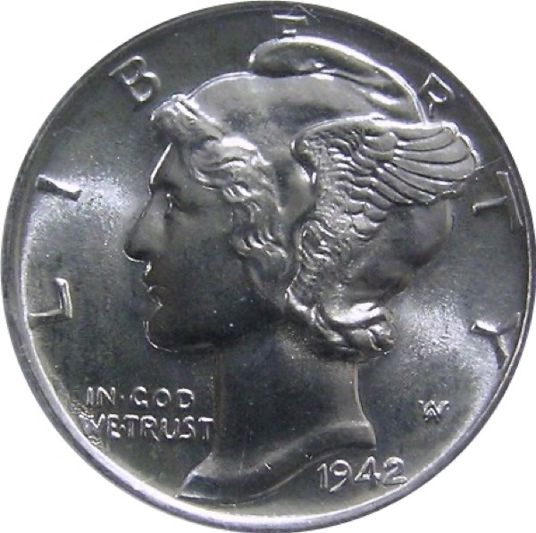 1916-D Mercury Dime obverse